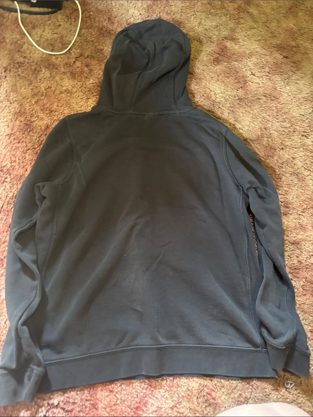 Nike Black Pullover Hoodie with White and Orange Logo